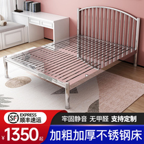 304 stainless steel bed 1 5 m 1 8 m 1 2 m single European style master bedroom furniture wrought iron double wire bed