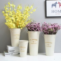 Method Wake-up Flower Barrel Flower Shop Special Home Retro Deep Water Flowers Iron Art Flower Casks Tin Barrel Flower Pots Flower Flower casks