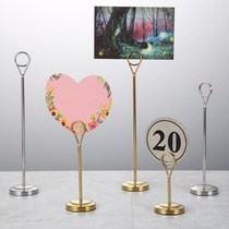 Banquet table brand code table sign Simple metal vertical card Wedding seat card gold vertical guide
