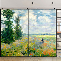 Customized European window glass sticker transparent kitchen bathroom sliding door anti-peep electrostatic matte film