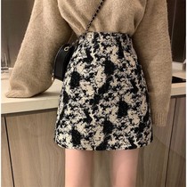 2021 new large size fat mm early autumn skirt high waist thin temperament short skirt a skirt skirt ins bag hip skirt