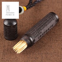 New Ebony toothpick box carry home wooden travel portable sterling silver toothpick tube mini solid wood
