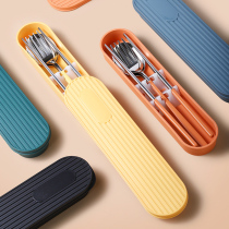 304 stainless steel tableware chopsticks spoon set tableware box three pieces of student work family single - person suit