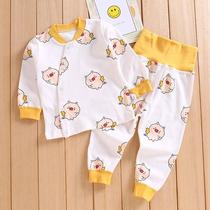 Baby set baby spring and autumn underwear two-piece newborn cotton high-waisted autumn trousers summer thin