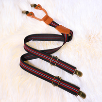 British retro striped elastic childrens suspender belt Y-shaped all-match childrens non-slip suspender clip boy and girl suspenders