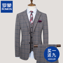  Romon suit suit Mens professional best man Korean version of the grooms wedding dress Business formal slim casual suit