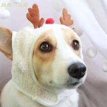 New Year's Year of the Tiger Pets New Year Hat Cute Decoration Warm Dog Headgear Cat Headdress Keji White Moose Antler Hat