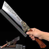 Longquan city hand forged spring steel chopping kitchen knife outdoor knife Chinese sharp multifunctional wood knife kitchen