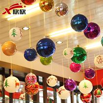 520 stores Qing decoration hanging ball Christmas ball big colorful bright light ball mall Hotel Shop Ceiling Suspended hanging decoration