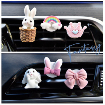 Car ornaments car perfume air conditioning air outlet cute rabbit car interior jewelry flower bow decoration
