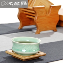 Kung Fu tea coaster tea set tea ceremony accessories bamboo coaster shelf set tea tray tea mat insulation mat round cup holder