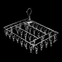 Suitable for Jiu Mu thick stainless steel clip sock rack windproof drying rack drying socks underwear hook shelf multi-function