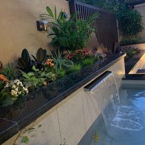 Stainless steel outlet courtyard waterfall running water curtain wall Rockery Garden Forest fish pond circulating water curtain landscape