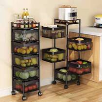 Kitchen Swivel Shelve floor Home Multi-functional Vegetable Corner Shelf Multilayer Vegetable basket Put fruit and vegetable storage rack
