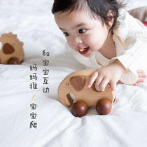 Baby learning crawling toys guide artifacts wooden animal cars household n furnished 6-8 months for male and female babies