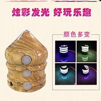 Ice er gyro children ice GA traditional wooden rotating ice monkey middle-aged and elderly fitness toy whip big old-fashioned