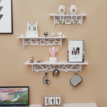 European-style room living room creative bedroom TV background wall shelf wall hanging shelf storage decoration without punching