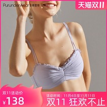 Cotton inner gauze underwear womens small breasts gather without steel ring pen bra sexy chest full cotton era