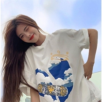2021 New Korean white short sleeve T-shirt female ins tide summer loose design sense niche
