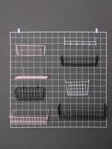 Grid rack hanging basket tray instant noodle supermarket shelf mesh hanger wrought iron photo wall accessories storage basket