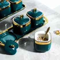 Sakura Qi seasoning bottle seasoning jar seasoning combination set kitchen seasoning bottle jar glass oil jar ceramic