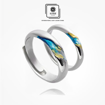 Couple ring sterling silver female ins niche design opening proposal to ring a couple couple 520 gift to girlfriend