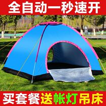 Tent outdoor winter thickened double 3-4 single automatic quick-opening tent rain-proof camping camping double door