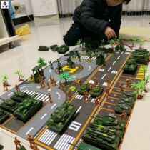 Playing model children soldiers toy model barracks car tactics rainforest soldiers combat marine corps special forces