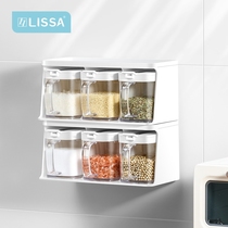 lissa seasoning box wall-mounted automatic seasoning can set household kitchen seasoning box storage monosodium glutamate sugar and salt jars