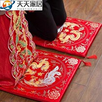 Kneeling mat wedding tea kneeling mat wedding sitting Fu mat worship Heaven and Earth bride kowtow red mat pair