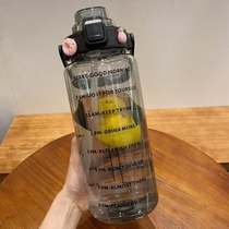 Sports water cup large capacity high temperature resistant plastic cup with suction tube Cup adult fitness oversized 2L kettle portable