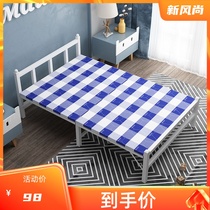  Folding sheets peoples bed Office nap simple double rental room portable 1 2 meters 1 5 meters home lunch break bed