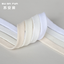 Pure cotton white laces flat 100 lap pure white rice white black shell head 1970 canvas small white shoe rope genders