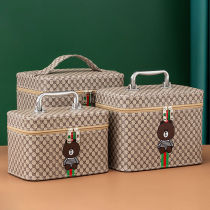 (48 Hours Shipping) Mommy Bag Makeup Bag Containing Box Ornament Cosmetics Box Large Capacity With Mirror Leather