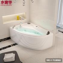 Fan-shaped massage bath 66-cylinder double bathtub couples luxury surf triangle bathtub thermostatic heating