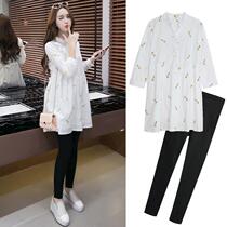 Pregnancy Woman Dress Autumn Dress Pregnant Woman Dress Pregnant Woman Suit Pregnant Woman Suit Pregnant Woman Long Sleeve Blouse medium Long Loose Pregnant Woman Skirt Shirt
