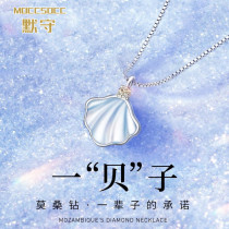  Mo Shou heart a shellfish silver necklace female original design shell clavicle chain light luxury pendant to send girlfriend cold wind