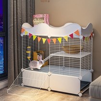 Rabbit Cage Special Large Number Home Indoor Automatic Clear Dung Bunny Bunny House Villa Pet Anti-Spray Urine Rabbit Cage