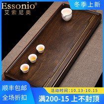 ESSONIO whole piece ebony tea tray solid wood tea table simple modern large and small kung fu tea set tea tray