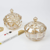 Crystal gravel box degaussing containing box glass bowl container degaussing bowl swing piece storage candy jar