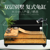 Turtle tank with sun table Free water turtle tank Eco villa egg hatching turtle tank Bottom row turtle tank side back water filter tank