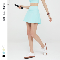 Sports skirt female holiday two pieces of leisure anti-walking light wearing high waist yoga tennis two in one half skirt
