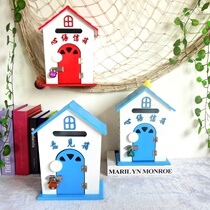 Small props Small mailbox Kindergarten outdoor childrens counseling room Hanging painted mailbox School photography