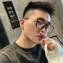 Myopia glasses frame male tide can be equipped with degree square frame color change large frame flat net with anti-blue radiation eyes Female