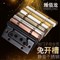 Manufacturer straight for free-to-notched primary-secondary hinge wooden door stainless steel alloy leaf door thickened hinge 4-inch bearing