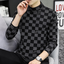 Middle-collar bottom-shirt Develed warm underwear mens autumn clothes single-piece blouses can be worn outside the youth student trend fashion