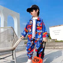 2021 Chao brand new children autumn foreign style suit men fashionable clothes baby Korean fashion tooling two-piece set