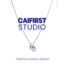 CAIFIRSTLAST Wang Yibo same necklace titanium steel hip hop tide round ring brand ring pendant simple chain men and women