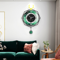 Deer head wall clock Light luxury living room household watches Modern net red fashion simple creative clock wall personality decoration