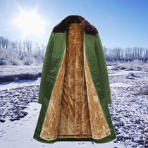 65 style military cotton coat CW army coat mens winter thickening long grass green anti-cold clothing labor-coated cotton padded jacket lengthened